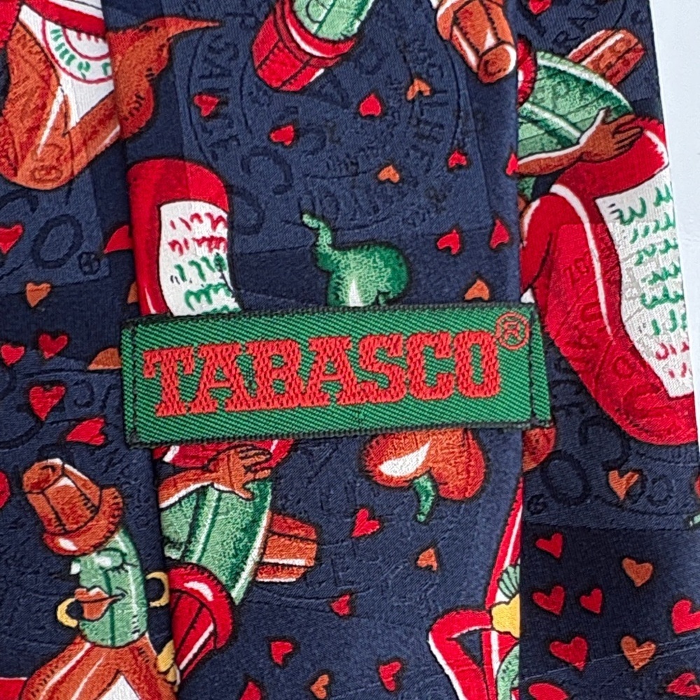 Tabasco Brand Dancing Bottles 100% Silk Men's Necktie - Picture 5 of 6